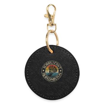 Désolé, je ne peux pas, je joue au badminton - Porte-clés rond - noir - Devant