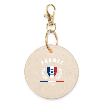 Retro France Football Fan T-shirt - Round Keyring - oyster - Front