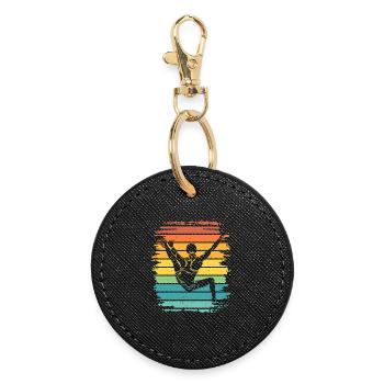 Boulderer Boulder Bouldering - Round Keyring - black - Front