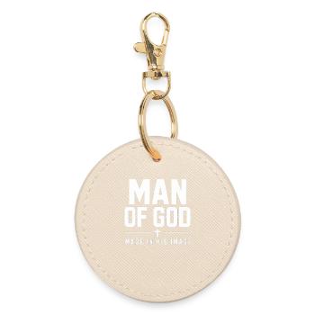 Man Of God Made In His Image Christlicher Glaube - Runder Schlüsselanhänger - Auster - Vorne