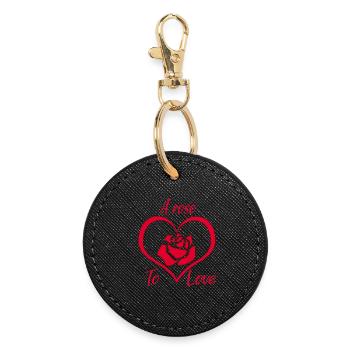 Une rose pour aimer - Porte-clés rond - noir - Devant