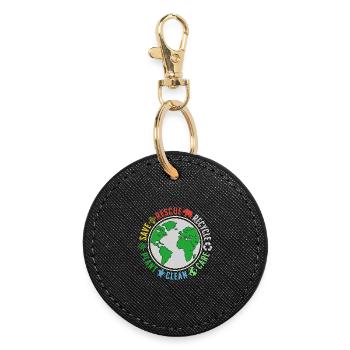 Global Environmental Rescue Logo - Round Keyring - black - Front