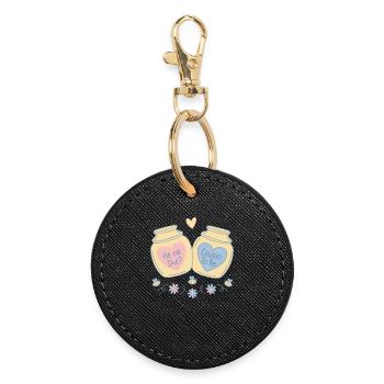 Sesso rivela cugino come baby shower - Portachiavi rotondo - nero - Fronte