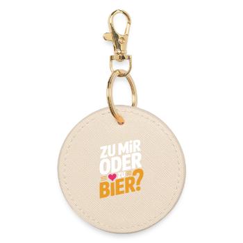 Bier Zu Mir Oder Zu Bier Flirt Single Party Malle - Runder Schlüsselanhänger - Auster - Vorne