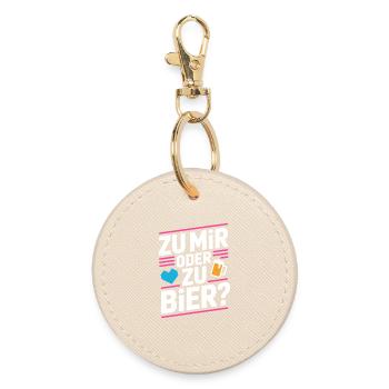 beer to me or to beer flirt single party malle - Round Keyring - oyster - Front