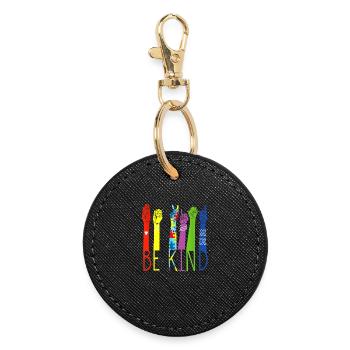 Be Kind Rainbow Fist LGBTQ - Porte-clés rond - noir - Devant