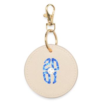 25 YEARS BORN 2001 FOOTBALL 25TH BIRTHDAY - Round Keyring - oyster - Front