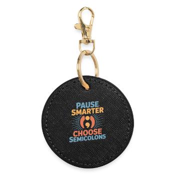 Point-virgule Prévention du suicide Pause Smarter Semi - Porte-clés rond - noir - Devant