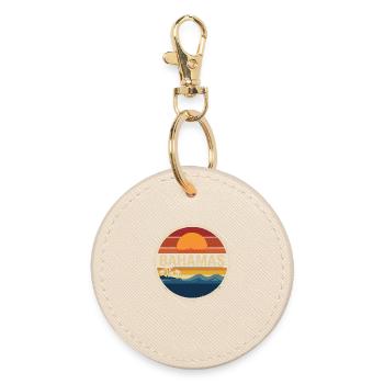 Bahamas Sunset Retro - Round Keyring - oyster - Front