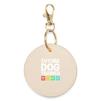 Dog trainer - Round Keyring - oyster - Front