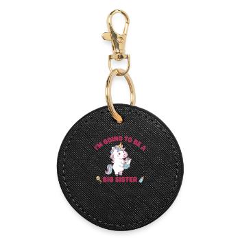 Gender Reveal Im Going To Be A Big Sister - Round Keyring - black - Front