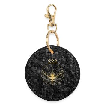 222 Sonnenaufgangsharmonie - Runder Schlüsselanhänger - Schwarz - Vorne