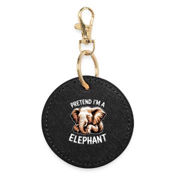 Elefant Sprüche Elefant Lustiges Elefant Geschenk  - Runder Schlüsselanhänger - Schwarz - Vorne