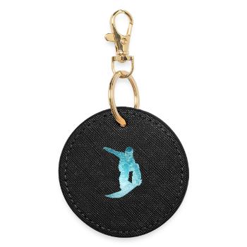 Planchistes de glace - Porte-clés rond - noir - Devant