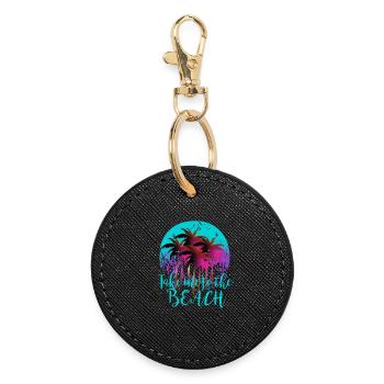 Summer, Take me to the beach - Round Keyring - black - Front