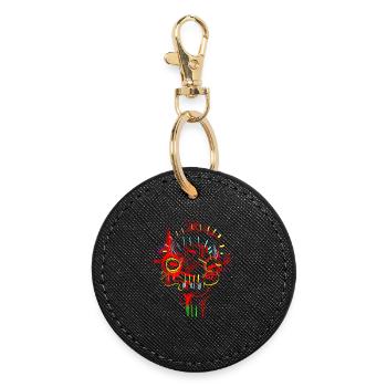 Masque d'Afrique - Porte-clés rond - noir - Devant