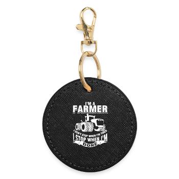 I'm A Farmer Shirt - Round Keyring - black - Front