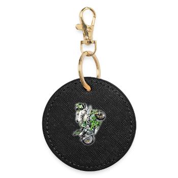 Stunt Biker - Porte-clés rond - noir - Devant