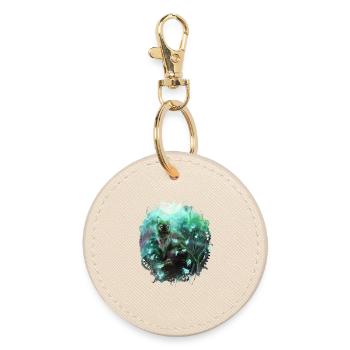 Cat in the magic forest - Round Keyring - oyster - Front