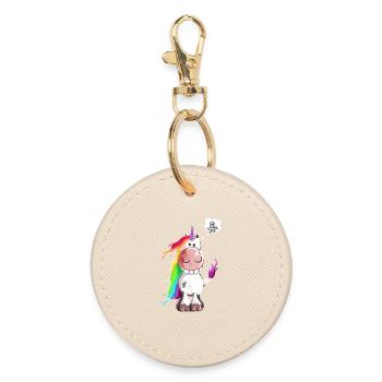 Licorne de crâne - Licornes - Bande dessinée - Porte-clés rond - huître - Devant