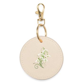 Fleurs de perce-neige. Le printemps arrive. - Porte-clés rond - huître - Devant