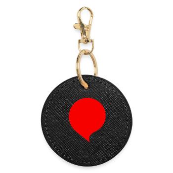 Personalize your own speech bubble Comic - Round Keyring - black - Front