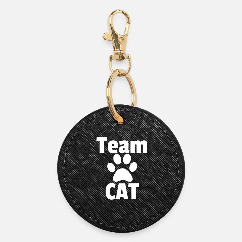 Team CAT - Round Keyring - black