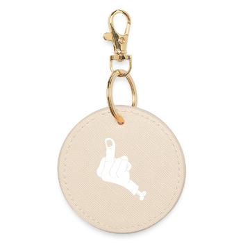 Severed hand and vulgarity (white) - Round Keyring - oyster - Front