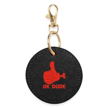 Ok man! (red) - Round Keyring - black - Front