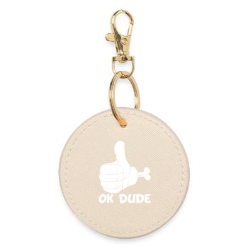 Ok man! (white) - Round Keyring - oyster - Front