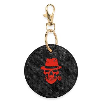Gangster red skull - Round Keyring - black - Front