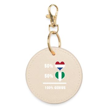 Nigeria and the Netherlands Ingenious flag design - Round Keyring - oyster - Front