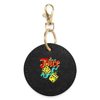 Roi des dés Vintage Illustration - Porte-clés rond - noir - Devant