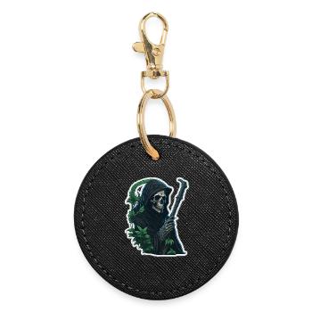 Grim Reaper with grass - Round Keyring - black - Front