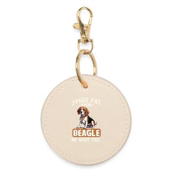 Chien de race beagle - Porte-clés rond - huître - Devant