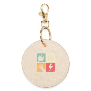 Connectors & Pastel Flashes - Round Keyring - oyster - Front