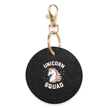 Escouade de licorne - Conception de l’amitié magique - Porte-clés rond - noir - Devant