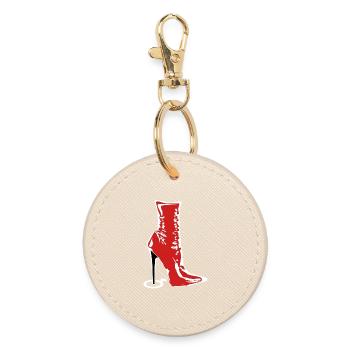 Mistress's Boots - Round Keyring - oyster - Front