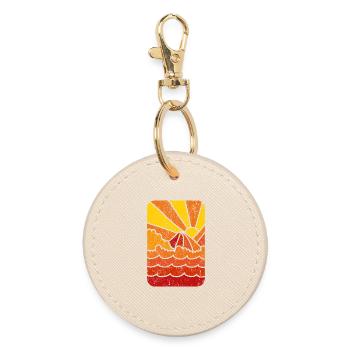 Retro Marine Sunset - Round Keyring - oyster - Front