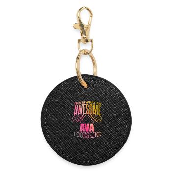 Ava - Round Keyring - black - Front
