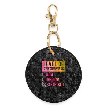 basket-ball - Porte-clés rond - noir - Devant