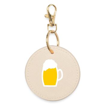 Beer Beer Glass Father's Day Gift Dad - Round Keyring - oyster - Front
