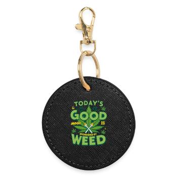 Good Mood Weed - Round Keyring - black - Front