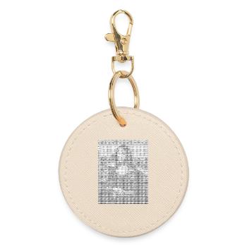 Mona Lisa - La Joconde - ASCII Art - Pixel - Porte-clés rond - huître - Devant