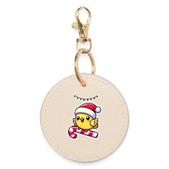 Christmas Canary Tunes - Runder Schlüsselanhänger - Auster - Vorne