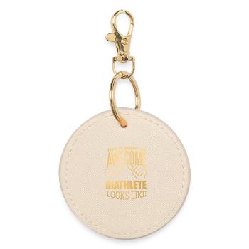 Biathlon - Round Keyring - oyster - Front