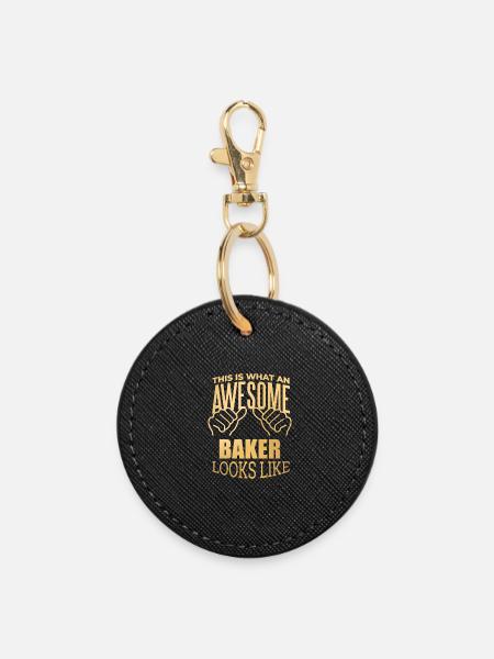 Backen, Backen, Backen, Backen - Runder Schlüsselanhänger - Schwarz