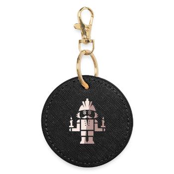 Nussknacker Bergmann Weihnachten Symbol Kerzen - Runder Schlüsselanhänger - Schwarz - Vorne