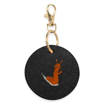 Slug Snail Slime Trail Slime Slime - Round Keyring - black - Front