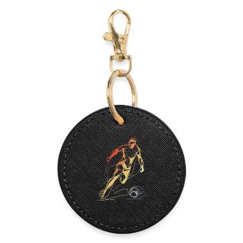 Croquis de joueur de football vintage - Porte-clés rond - noir - Devant